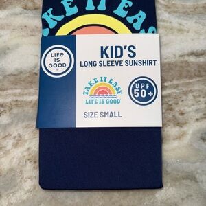Life is Good Kids' Navy Long Sleeve Sunshirt NWT